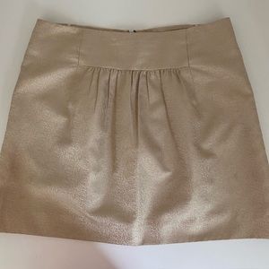 J. Crew gold metallic skirt